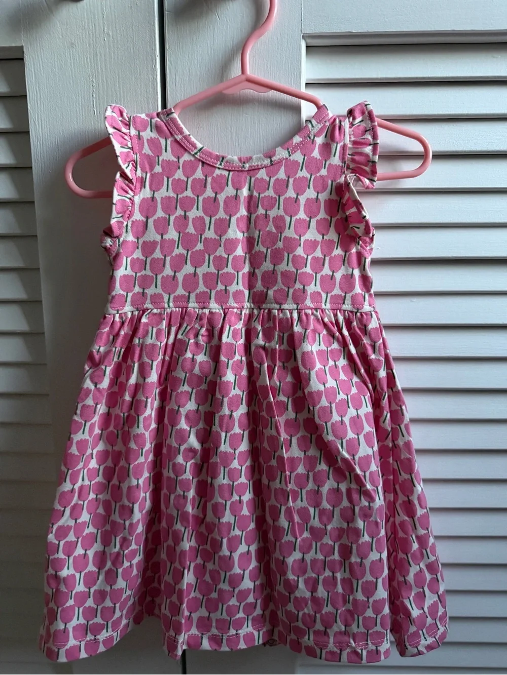 Pink Chicken tulip pattern baby dress